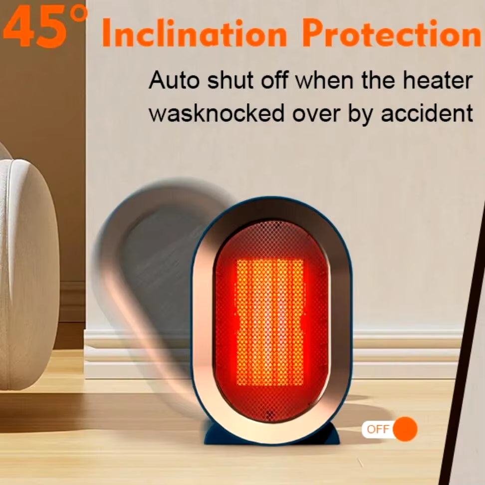 1200W PTC Ceramic Heater with 2 Modes,Portable Space Heater, Tip-Over & Overheat Protection, Quiet Fast Safety Heating