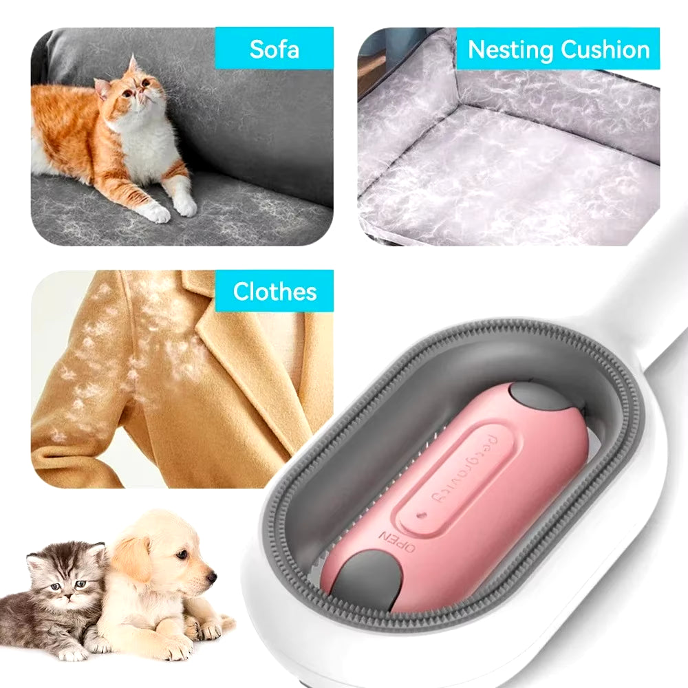 Pet Grooming Comb Cat Brush Long Hair Remover Brush for Dog Cat Silicone Wipe and Water Tank Pet Product Accessories